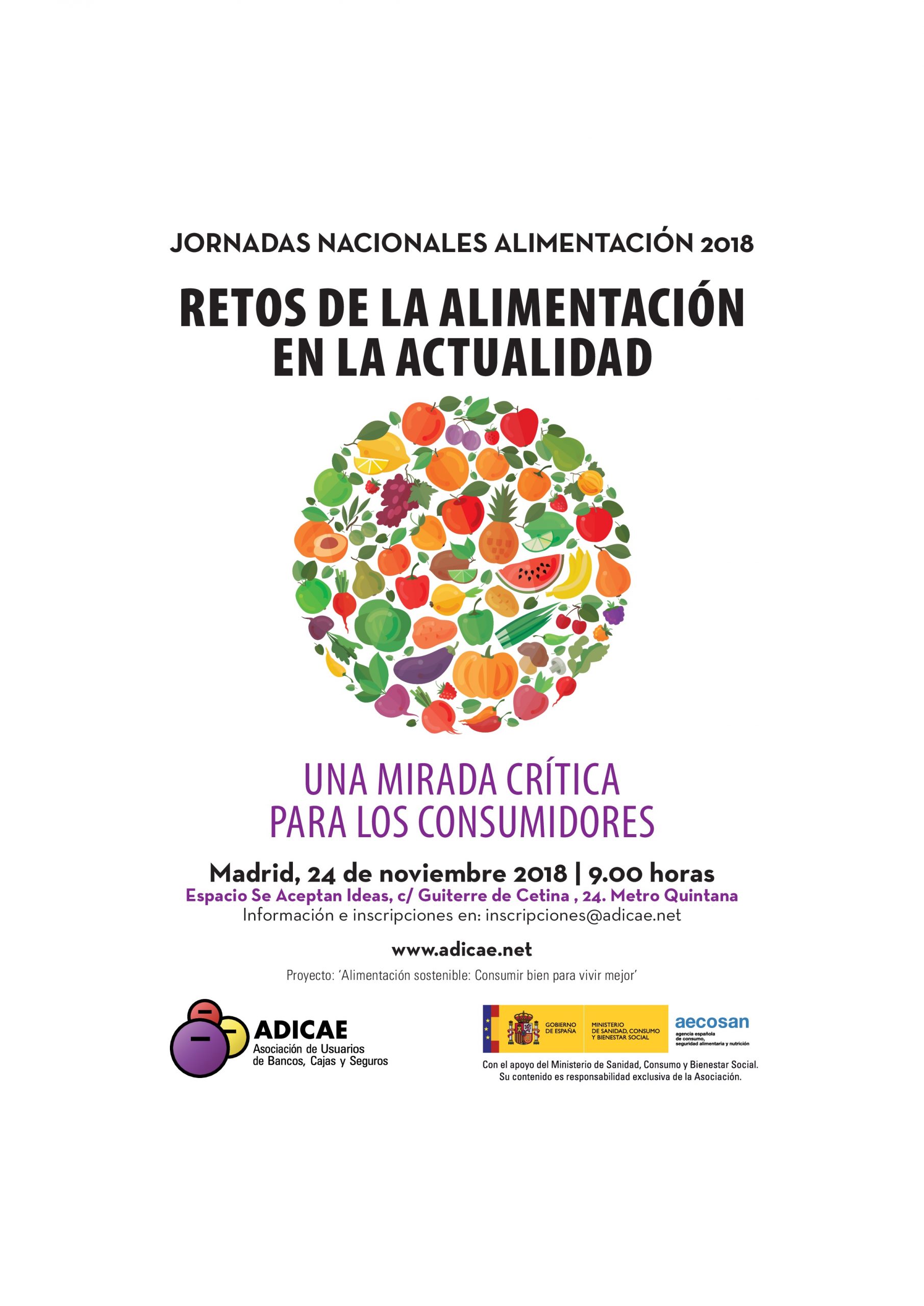 ADICAE tratará los nuevos retos de la alimentación en su jornada nacional