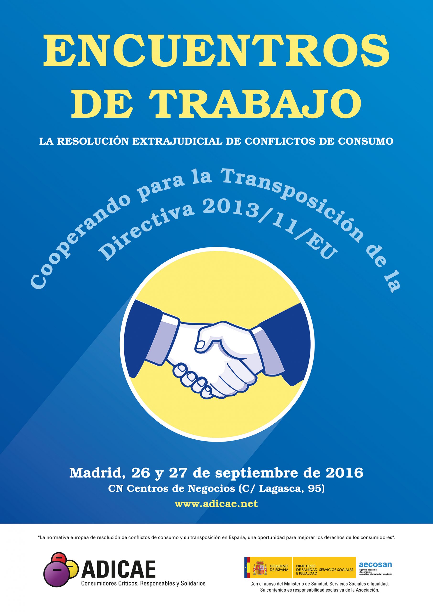 ADICAE trabajará con bancos, eléctricas, telecos, supervisores,árbitros y juristas para mejorar los sistemas de reclamaciones