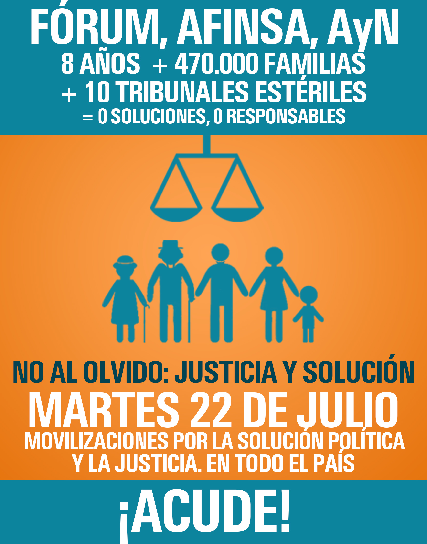 22 de julio: caceroladas y entrega de escritos en toda España exigiendo solución para los fraudes de Forum, Afinsa y AyN