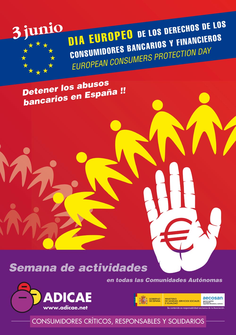 ADICAE promueve el ‘Día de los Derechos de los Consumidores Bancarios y Financieros’ en España y en la UE