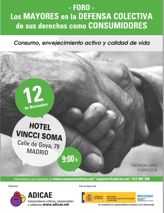 ADICAE presenta los problemas y propuestas del consumo entre los mayores en un foro nacional con expertos e instituciones