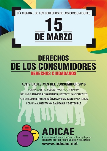 ADICAE reivindica los derechos del consumidor y el fin de los abusos con más de 200 actividades informativas y formativas durante marzo