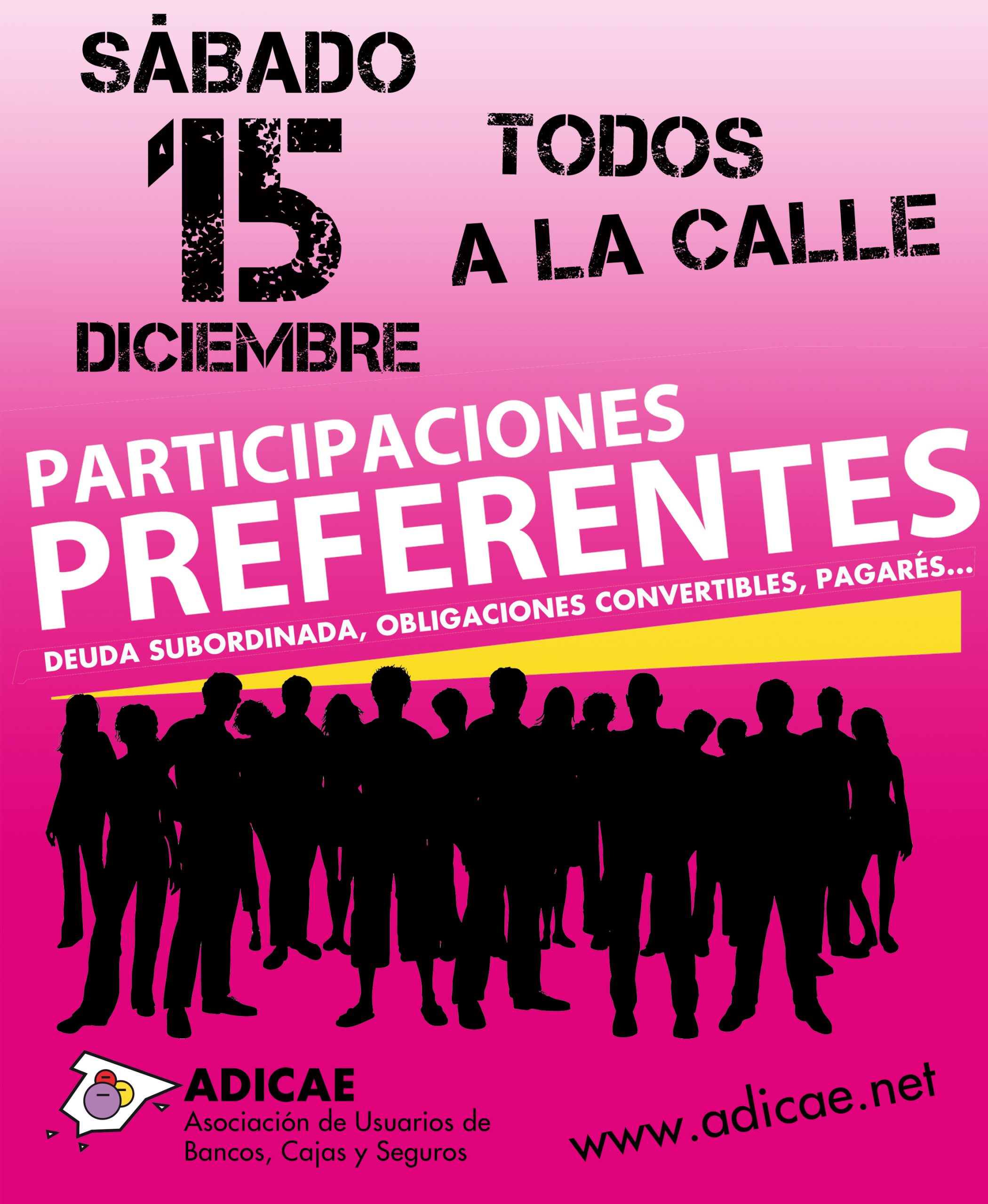 ADICAE se moviliza ante los responsables de la Unión Europea para protestar contra las injustas quitas en preferentes y subordinadas