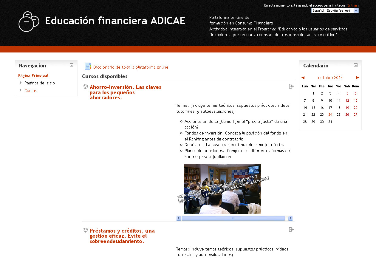 ADICAE pone a disposición de los consumidores un aula online de educación financiera