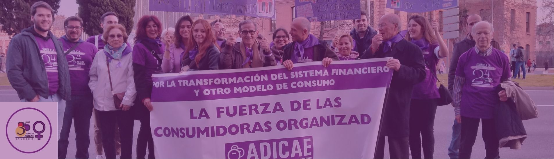 ADICAE, junto a sus socias y socios, se manifestaron por toda España por un modelo de consumo con perspectiva de género